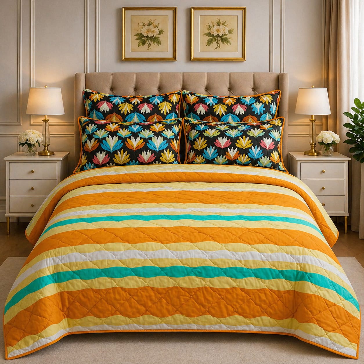 6pcs Comforter Set (Pure Cotton Stuff)