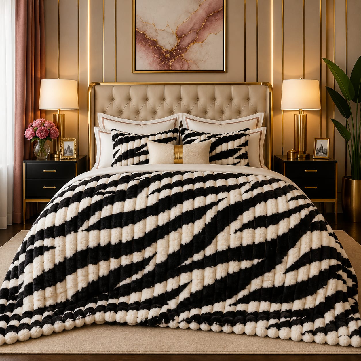 Ultra Soft Rabbit Embossed Fleece Blanket