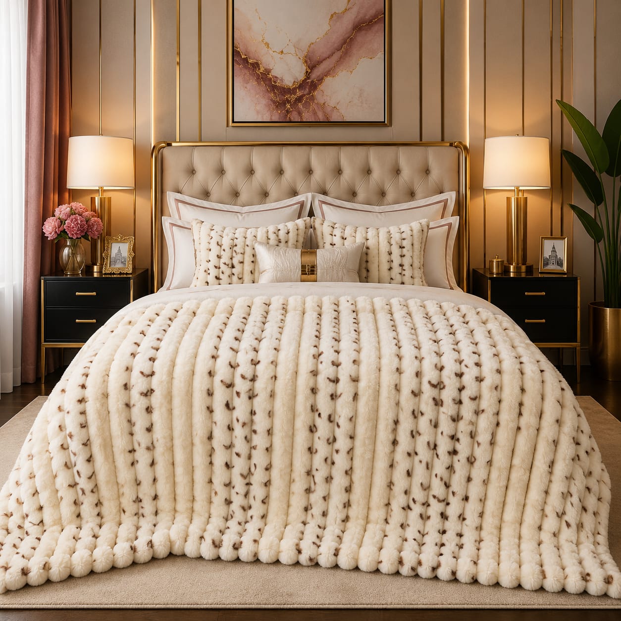 Ultra Soft Rabbit Embossed Fleece Blanket