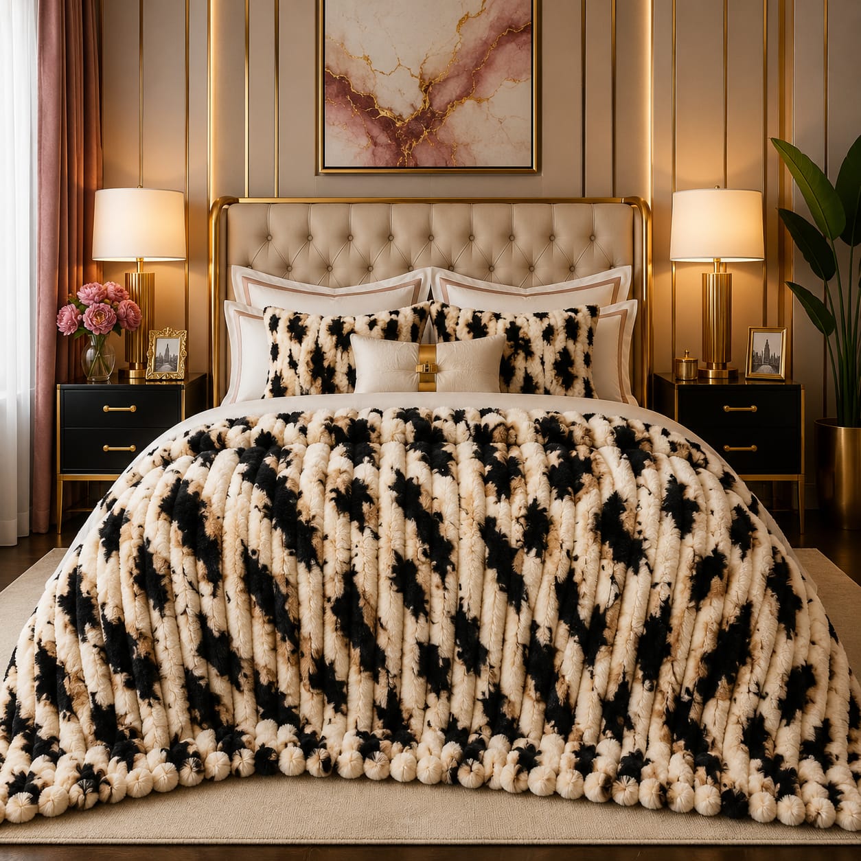 Ultra Soft Rabbit Embossed Fleece Blanket