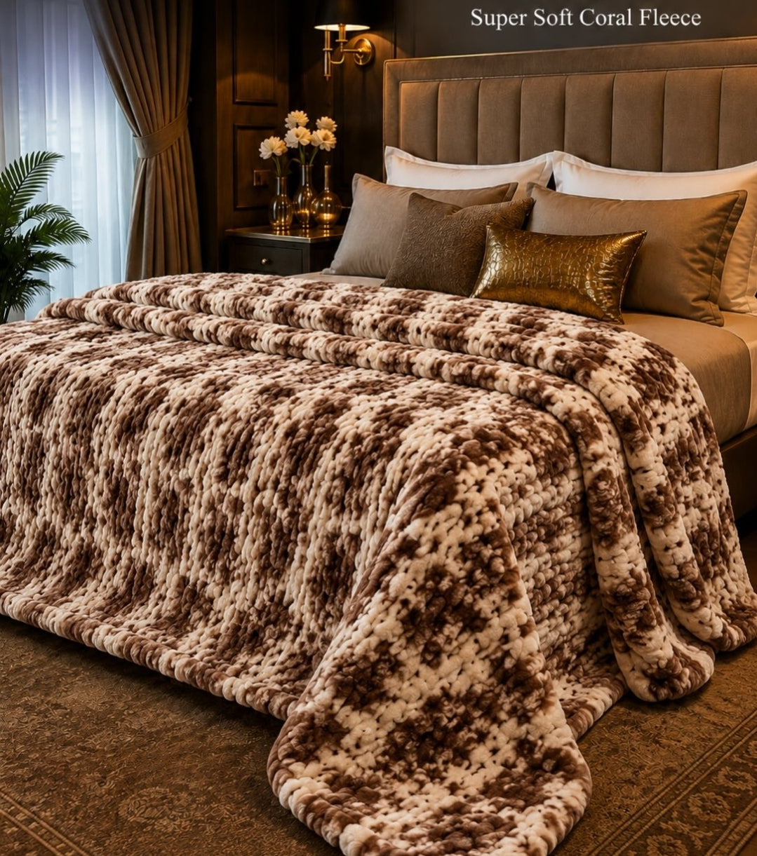 Ultra Soft Rabbit Embossed Fleece Blanket