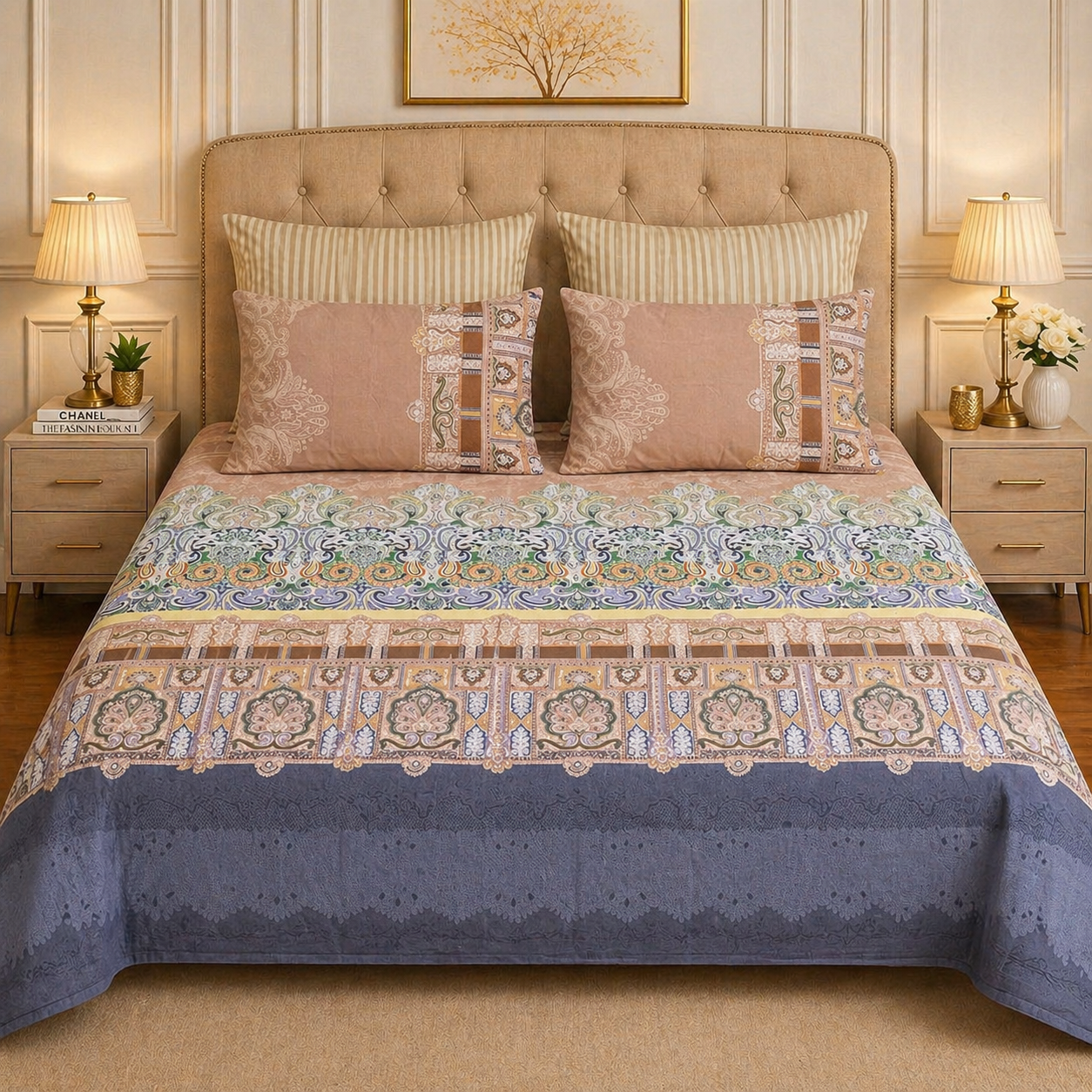 5pcs bed sheets (bed sheet+4pillow case)