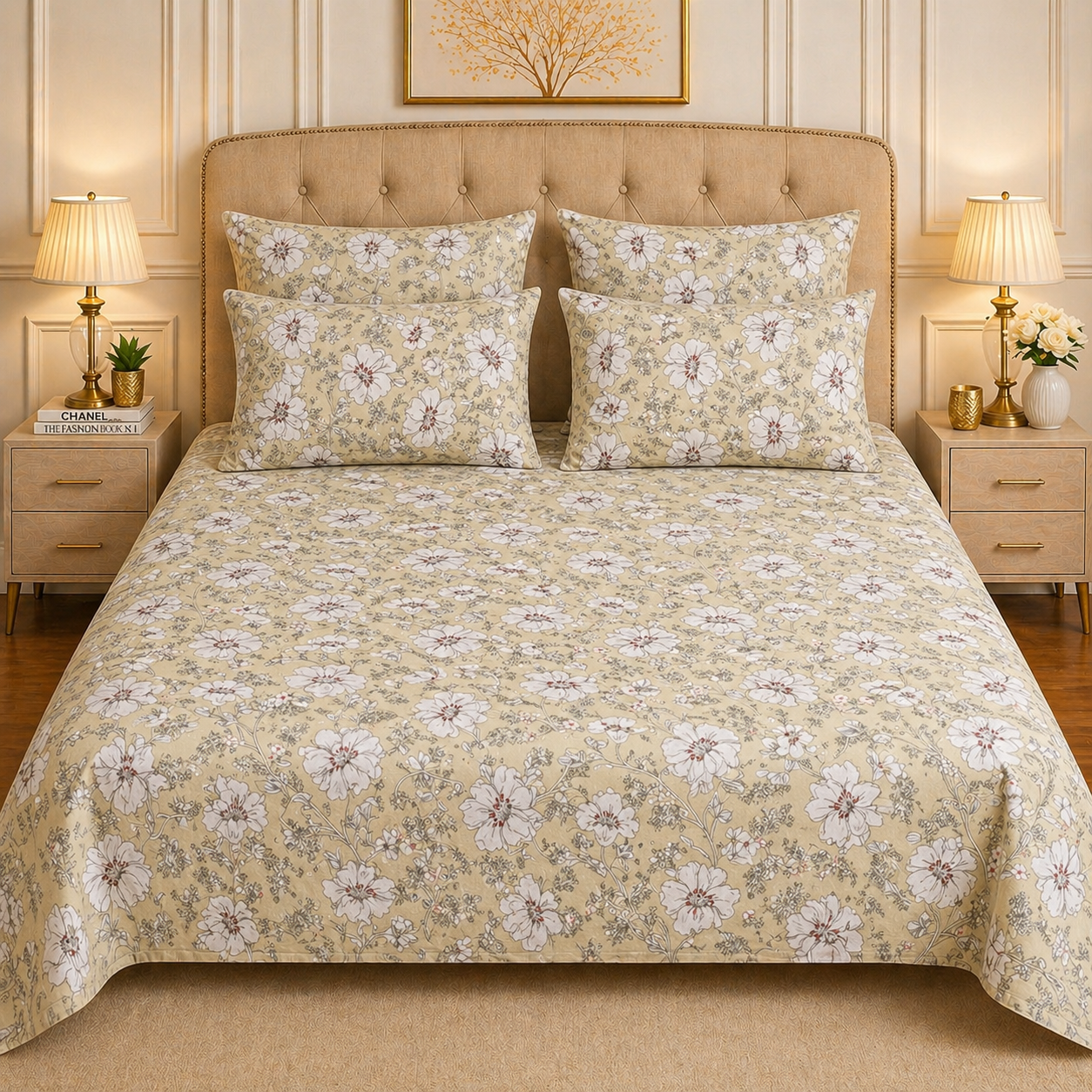 5pcs bed sheets (bed sheet+4pillow case)