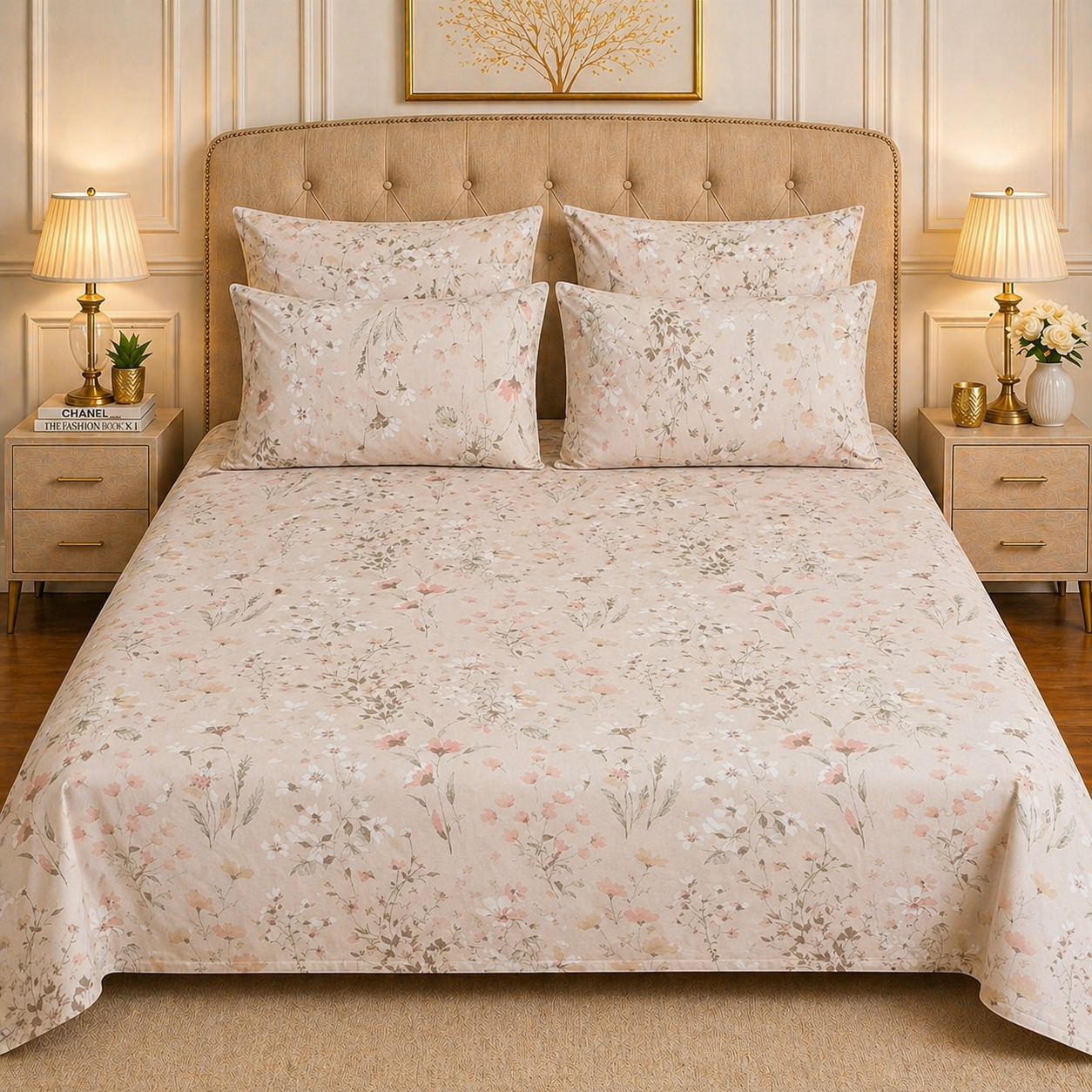 5pcs bed sheets (bed sheet+4pillow case)