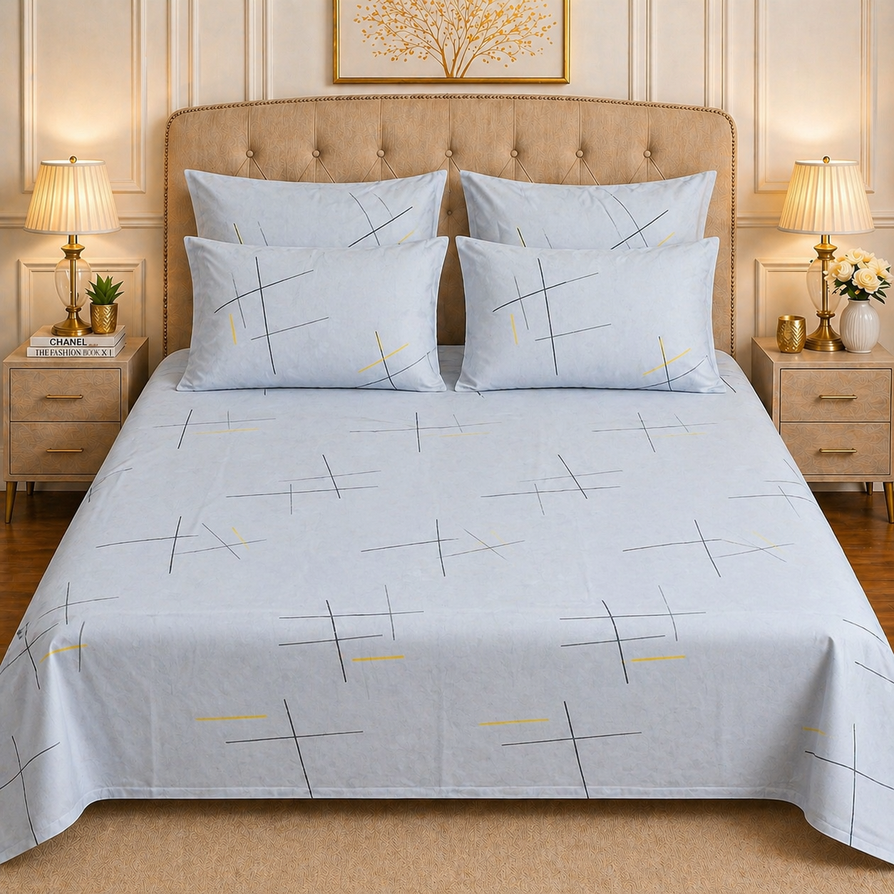 5pcs bed sheets (bed sheet+4pillow case)