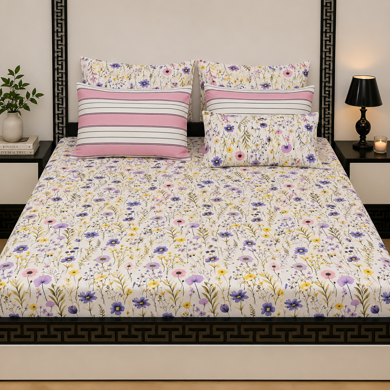 5pcs bed sheets (bed sheet+4pillow case)