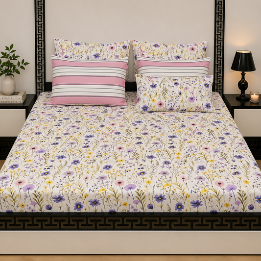 5pcs bed sheets (bed sheet+4pillow case)
