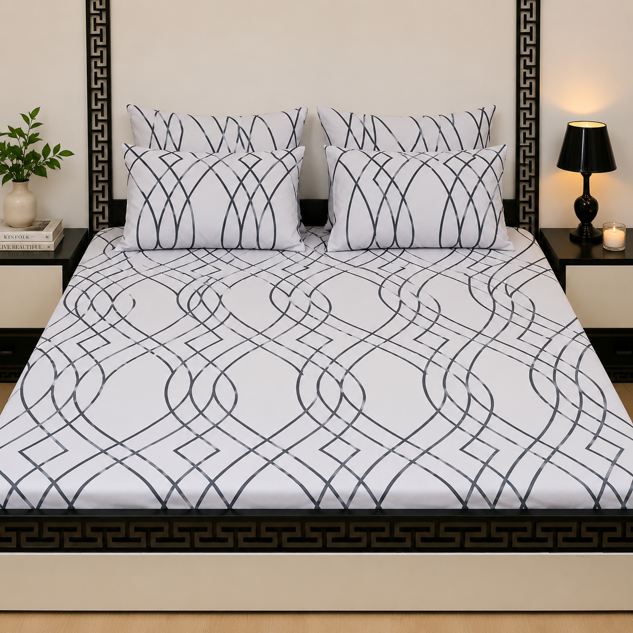 5pcs bed sheets (bed sheet+4pillow case)