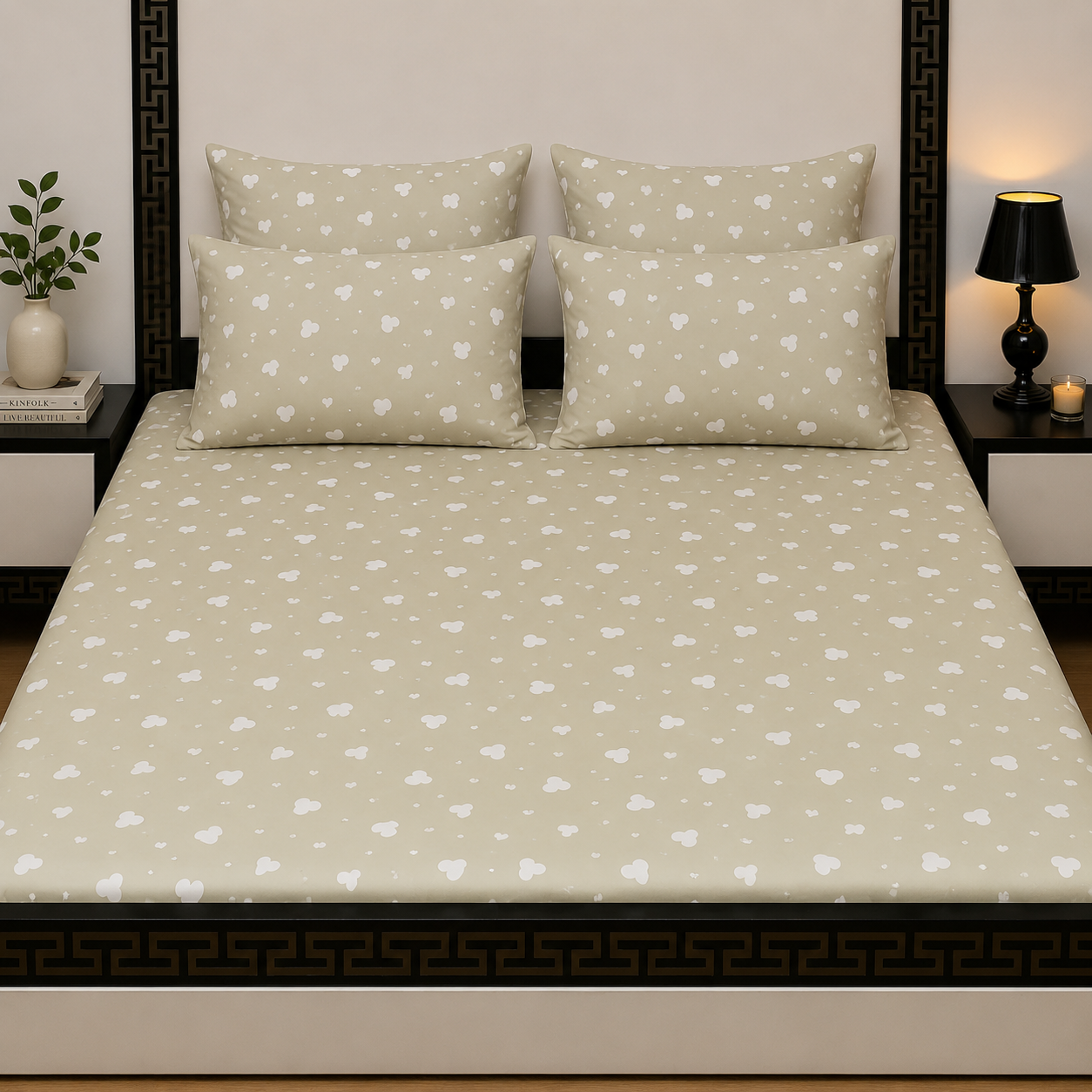 5pcs bed sheets (bed sheet+4pillow case)
