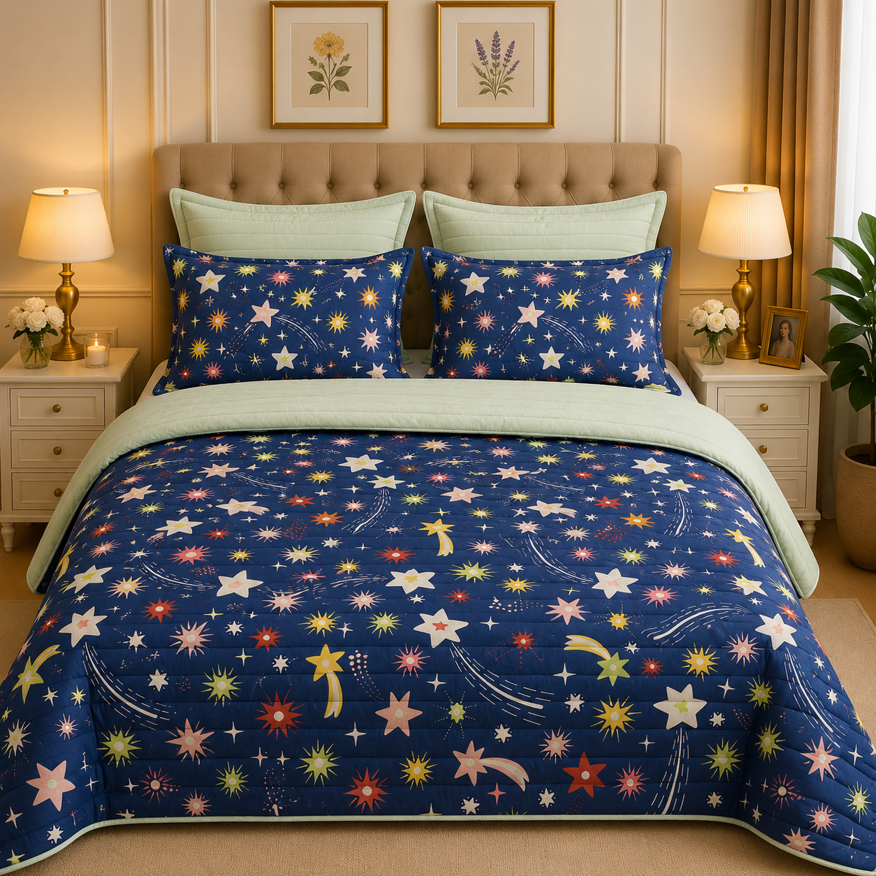 6pcs Comforter Set (Pure Cotton Stuff)
