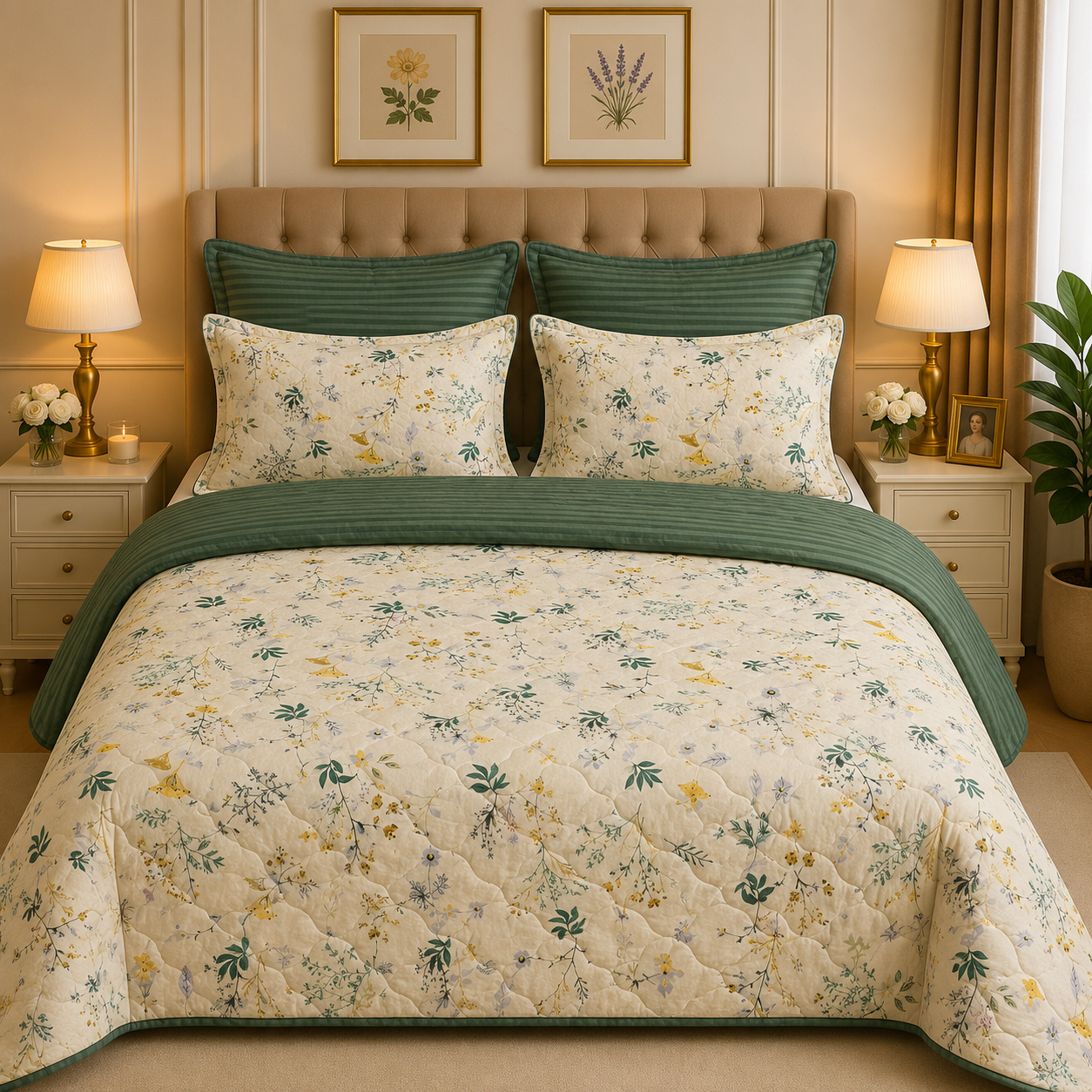 6pcs Comforter Set (Pure Cotton Stuff)