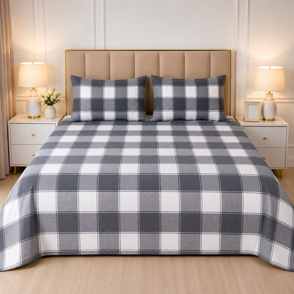 3pcs bed sheet 100% Pure Cotton King Size(96*98")