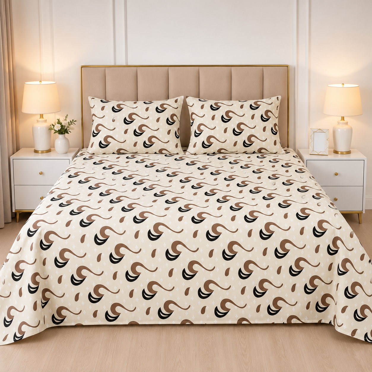 3pcs bed sheet 100% Pure Cotton King Size(96*98")