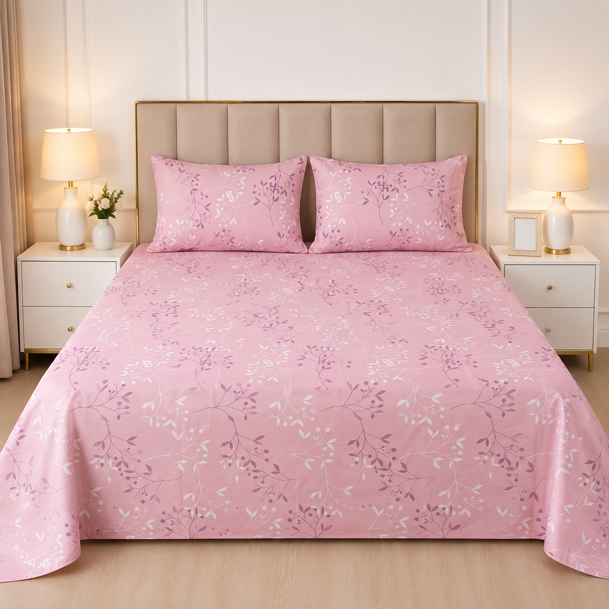 3pcs bed sheet 100% Pure Cotton King Size(96*98")