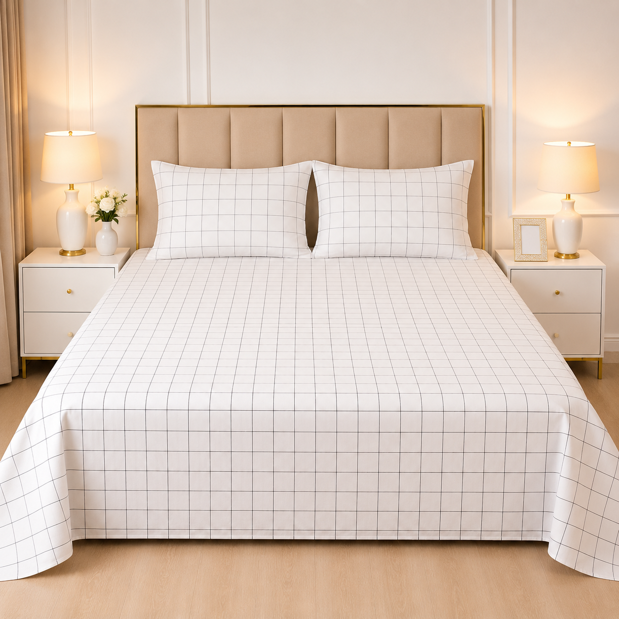 3pcs bed sheet 100% Pure Cotton King Size(96*98")