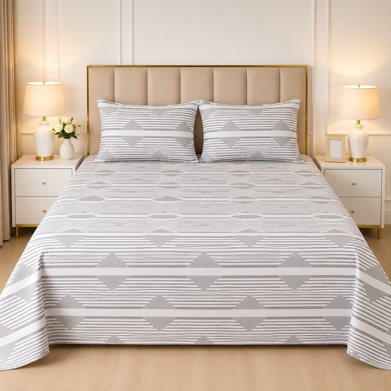 3pcs bed sheet 100% Pure Cotton King Size(96*98") (Copy)