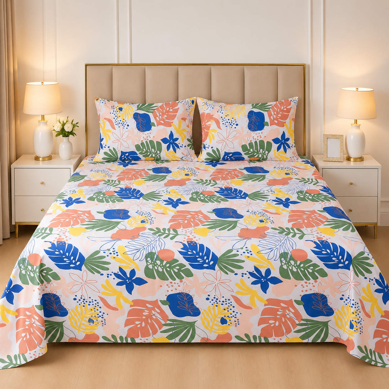 3pcs bed sheet 100% Pure Cotton King Size(96*98")