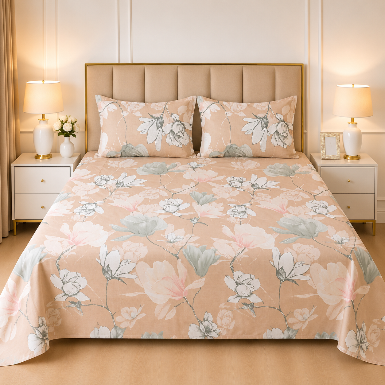 3pcs bed sheet 100% Pure Cotton King Size(96*98")