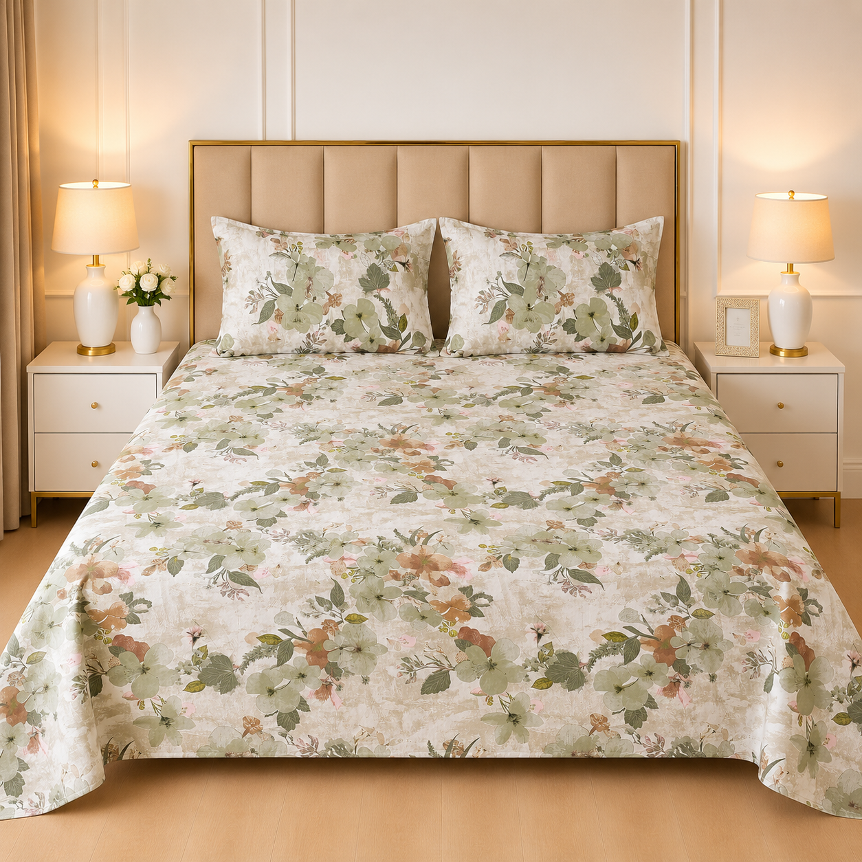 3pcs bed sheet 100% Pure Cotton King Size(96*98")