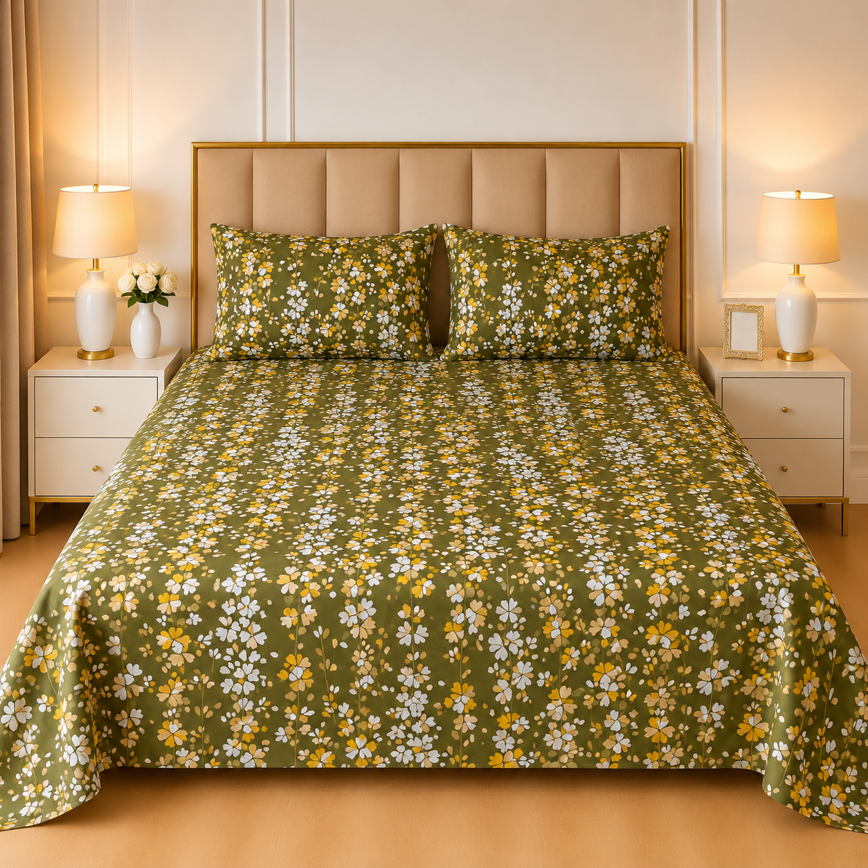 3pcs bed sheet 100% Pure Cotton King Size(96*98")