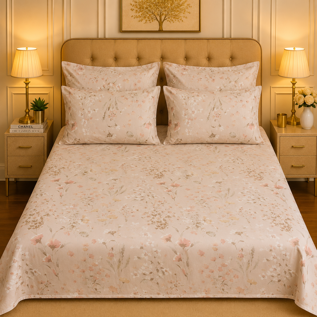 5pcs bed sheets (bed sheet+4pillow case)