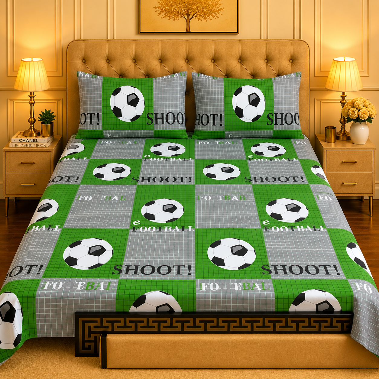3pcs bed sheet 100% Pure Cotton King Size