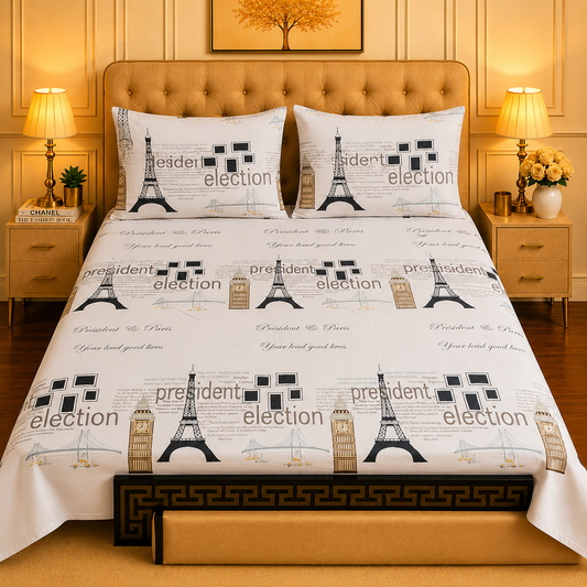 3pcs bed sheet 100% Pure Cotton King Size