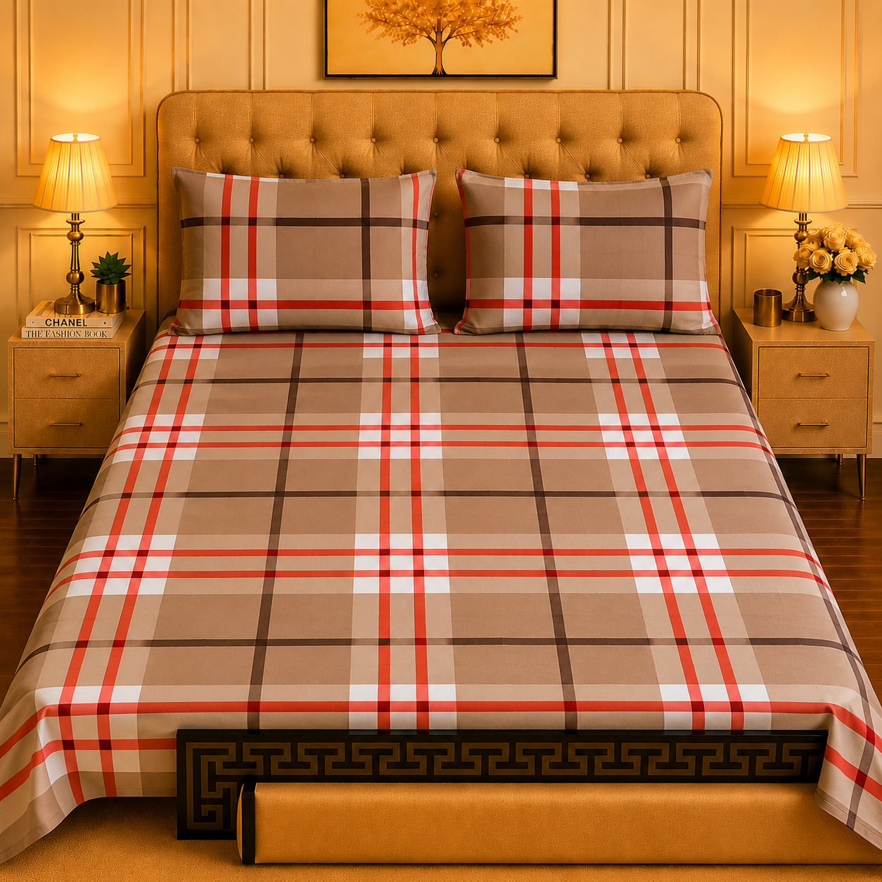 3pcs bed sheet 100% Pure Cotton King Size