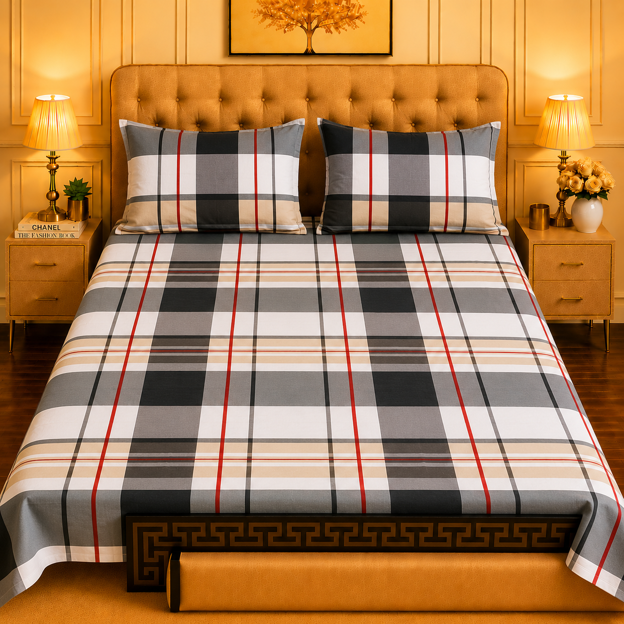 3pcs bed sheet 100% Pure Cotton King Size