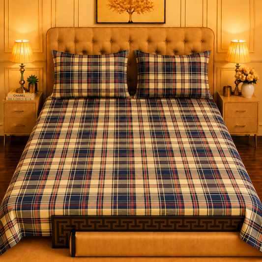 3pcs bed sheet 100% Pure Cotton King Size