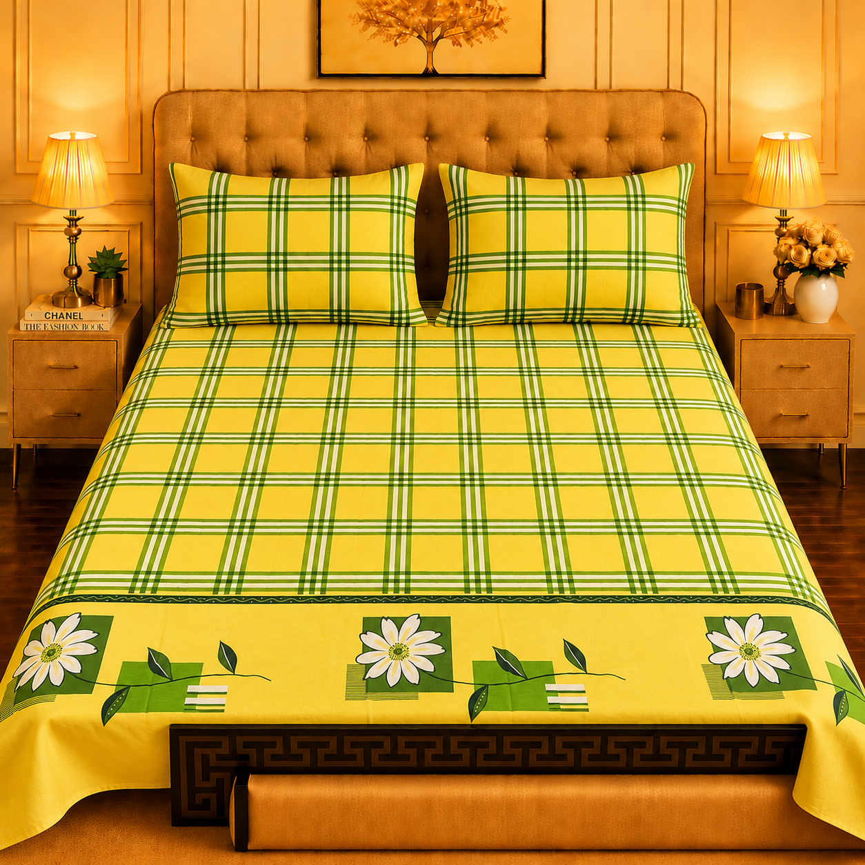 3pcs bed sheet 100% Pure Cotton King Size