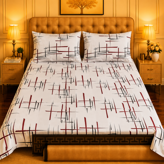 3pcs bed sheet 100% Pure Cotton King Size
