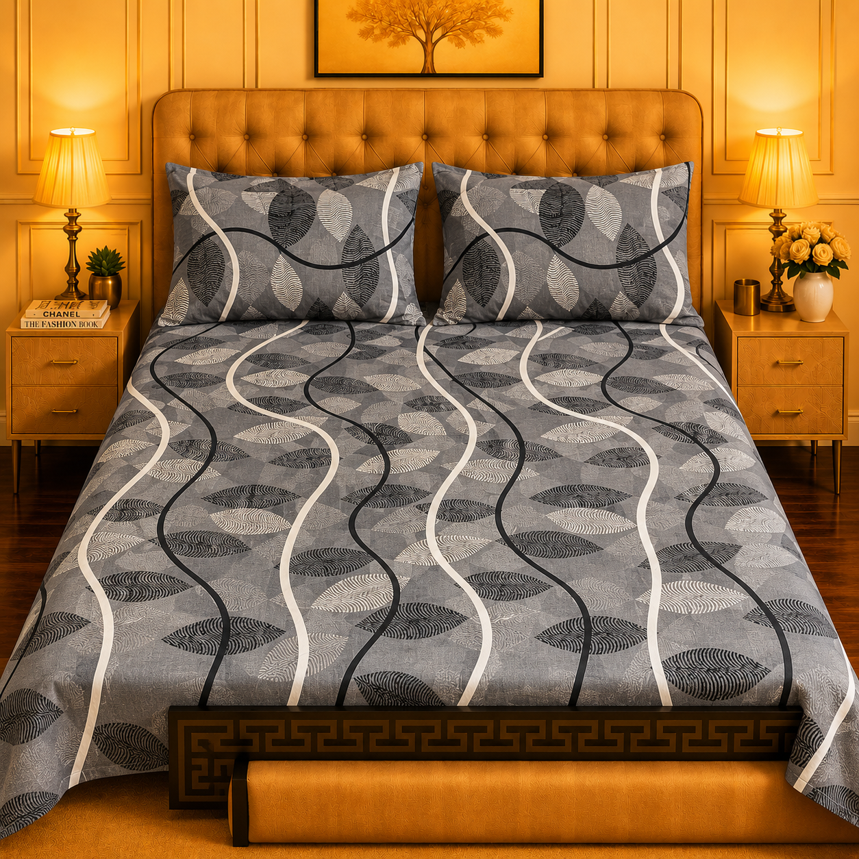 3pcs bed sheet 100% Pure Cotton King Size