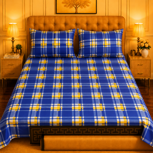 3pcs bed sheet 100% Pure Cotton King Size