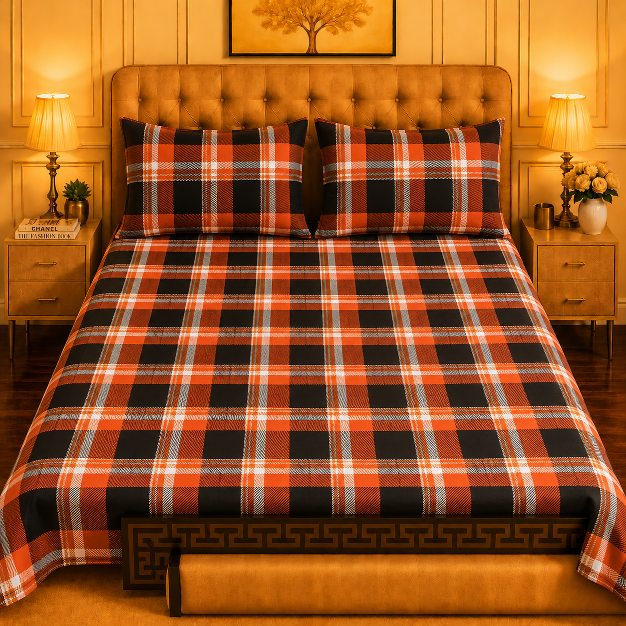 3pcs bed sheet 100% Pure Cotton King Size
