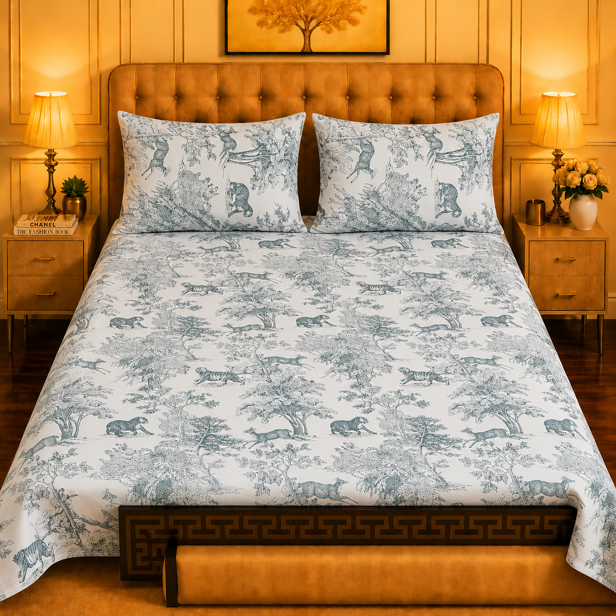 3pcs bed sheet 100% Pure Cotton King Size