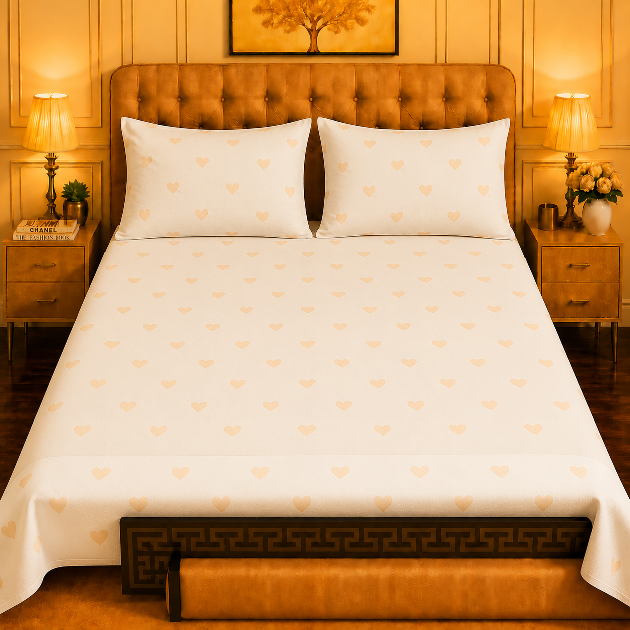 3pcs bed sheet 100% Pure Cotton King Size