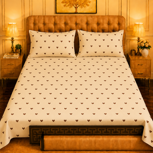 3pcs bed sheet 100% Pure Cotton King Size