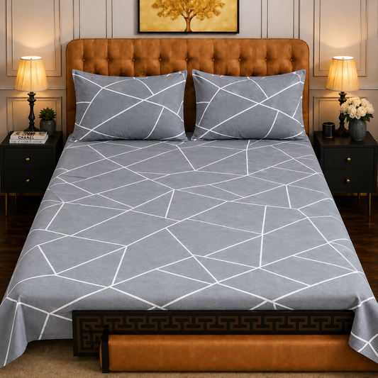 3pcs bed sheet 100% Pure Cotton King Size