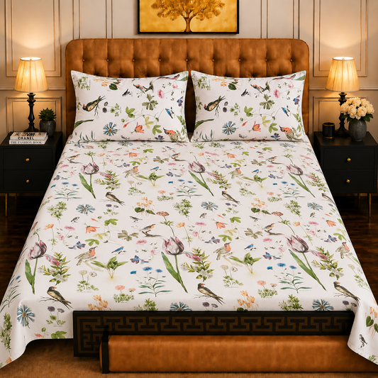 3pcs bed sheet 100% Pure Cotton King Size