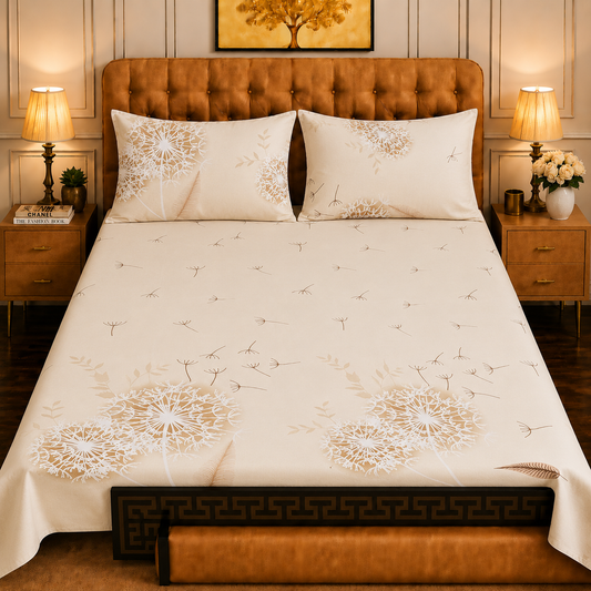3pcs bed sheet 100% Pure Cotton King Size
