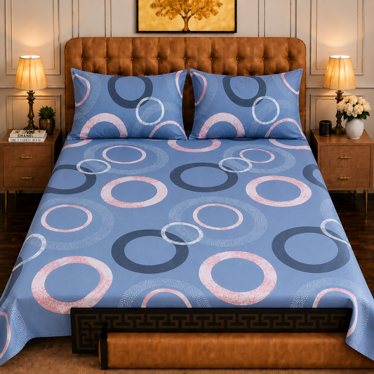 3pcs bed sheet 100% Pure Cotton King Size