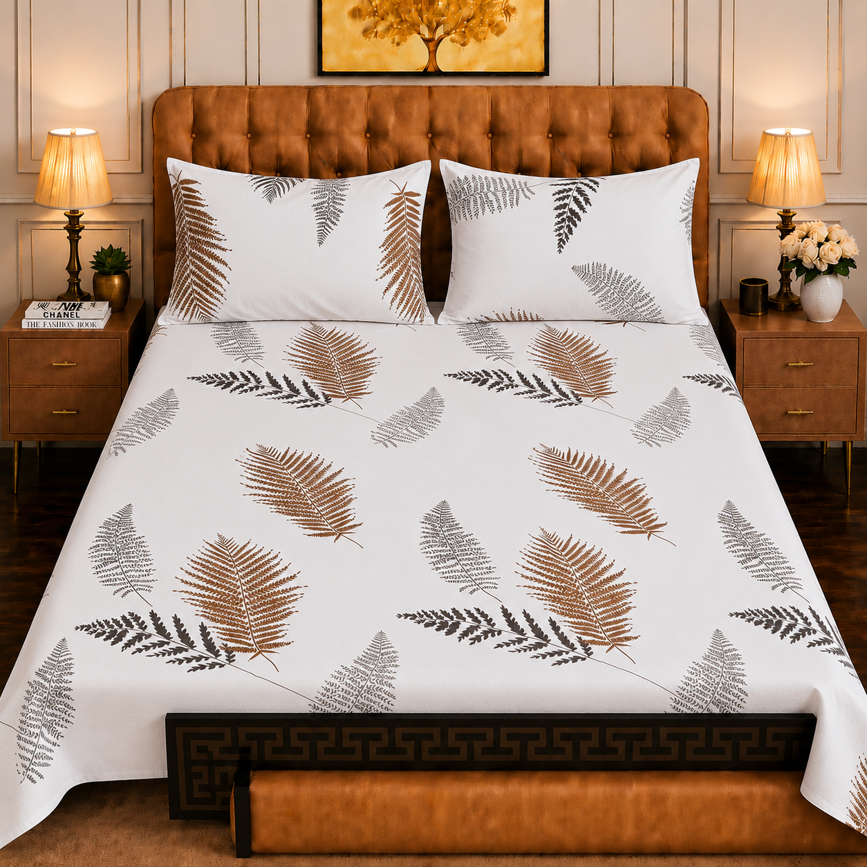 3pcs bed sheet 100% Pure Cotton King Size