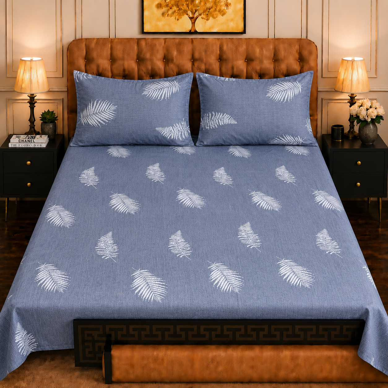3pcs bed sheet 100% Pure Cotton King Size