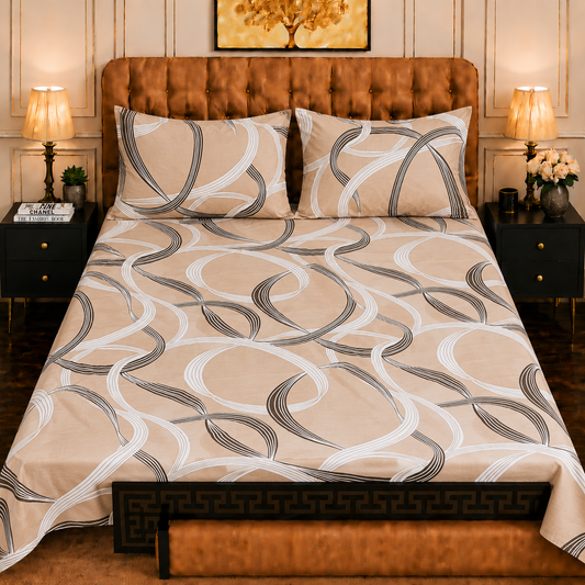 3pcs bed sheet 100% Pure Cotton King Size (Copy)