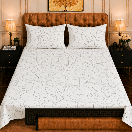 3pcs bed sheet 100% Pure Cotton King Size