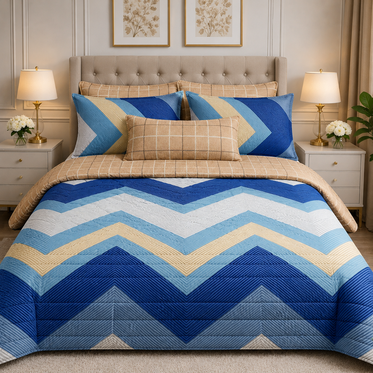 6pcs Comforter Set (Pure Cotton Stuff)