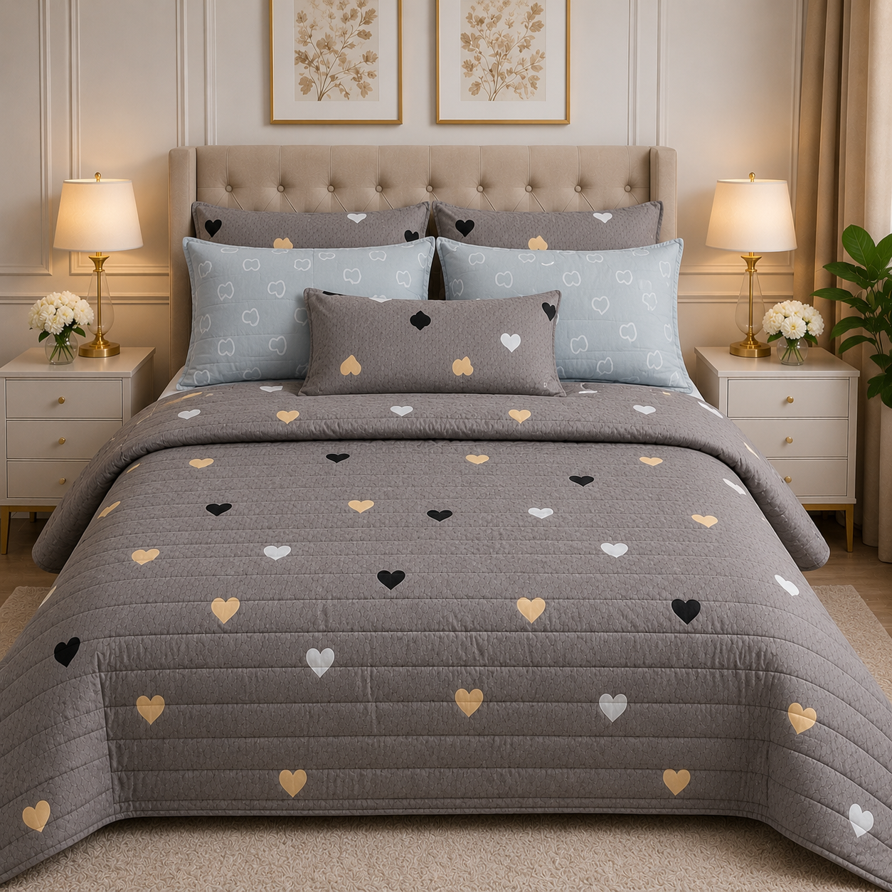 6pcs Comforter Set (Pure Cotton Stuff)