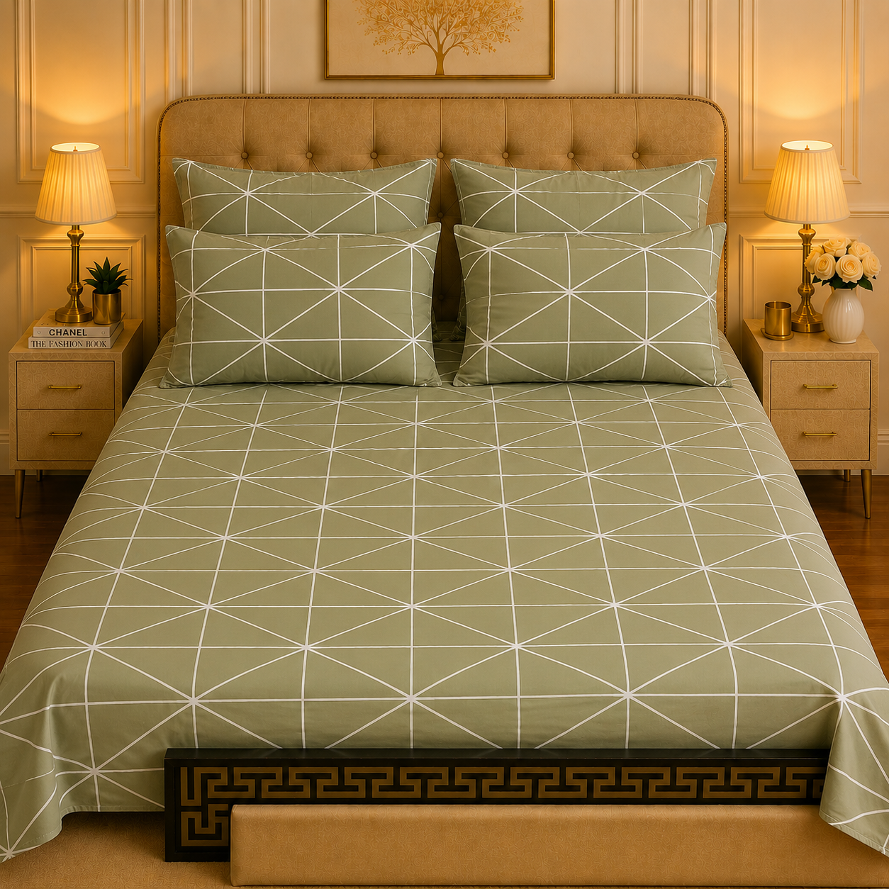 5pcs bed sheets (bed sheet+4pillow case)