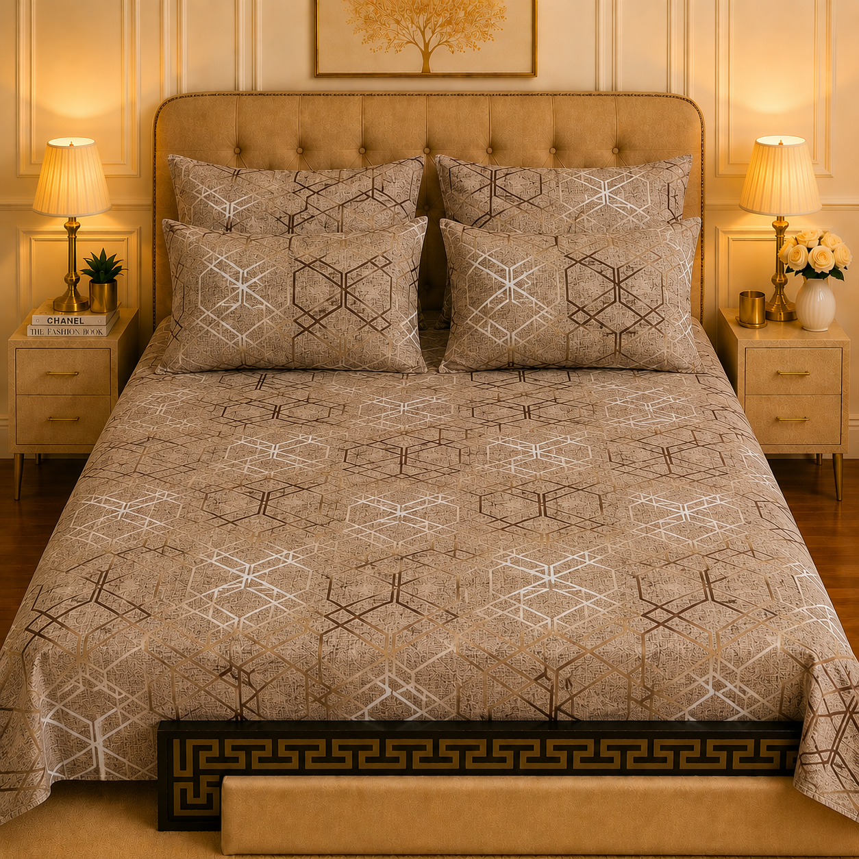 5pcs bed sheets (bed sheet+4pillow case)